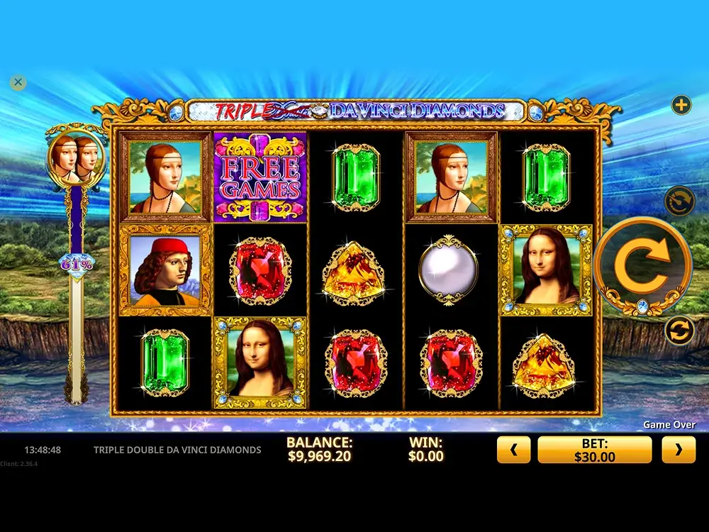Triple Double Da Vinci Diamonds screenshot 2
