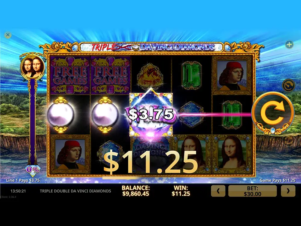 Triple Double Da Vinci Diamonds screenshot 4