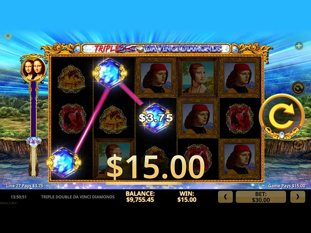 Triple Double Da Vinci Diamonds screenshot 5