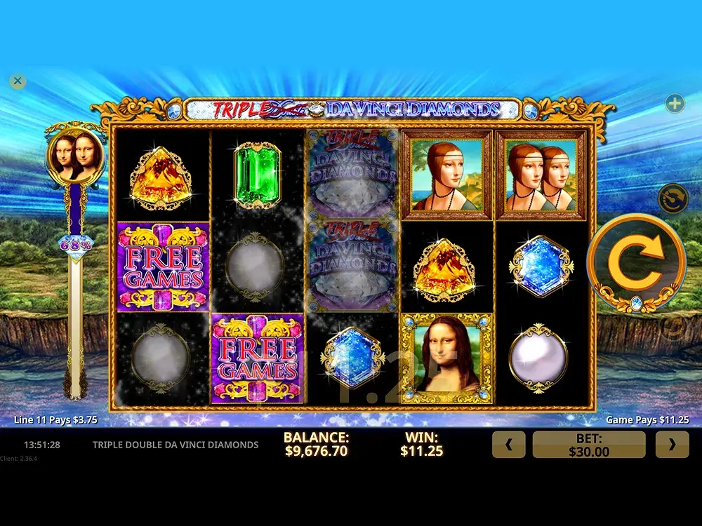 Triple Double Da Vinci Diamonds screenshot 6