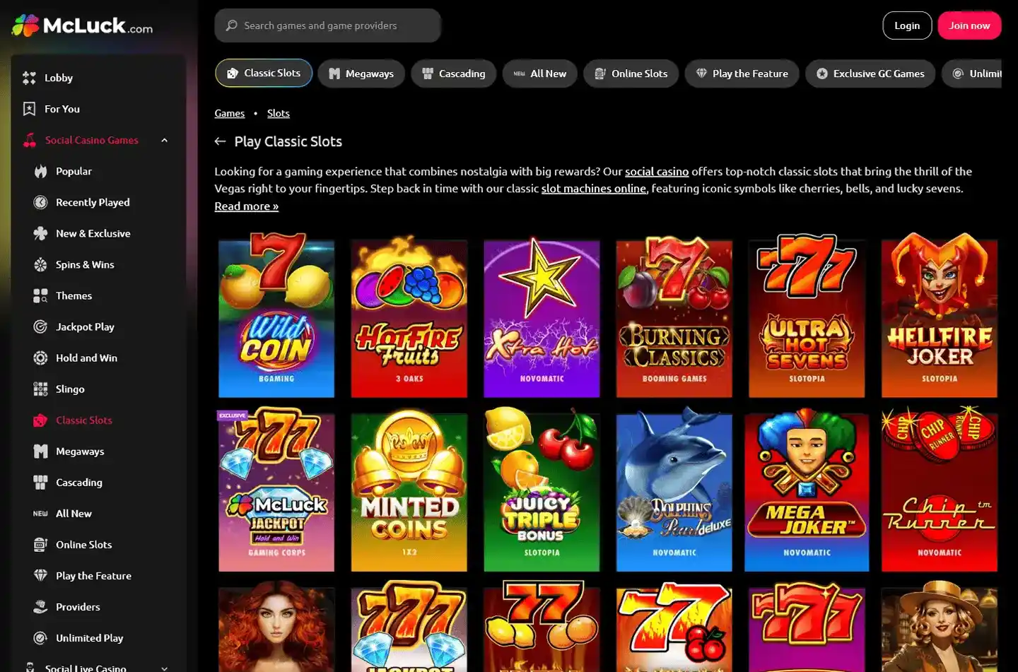 McLuck Casino screenshot 1