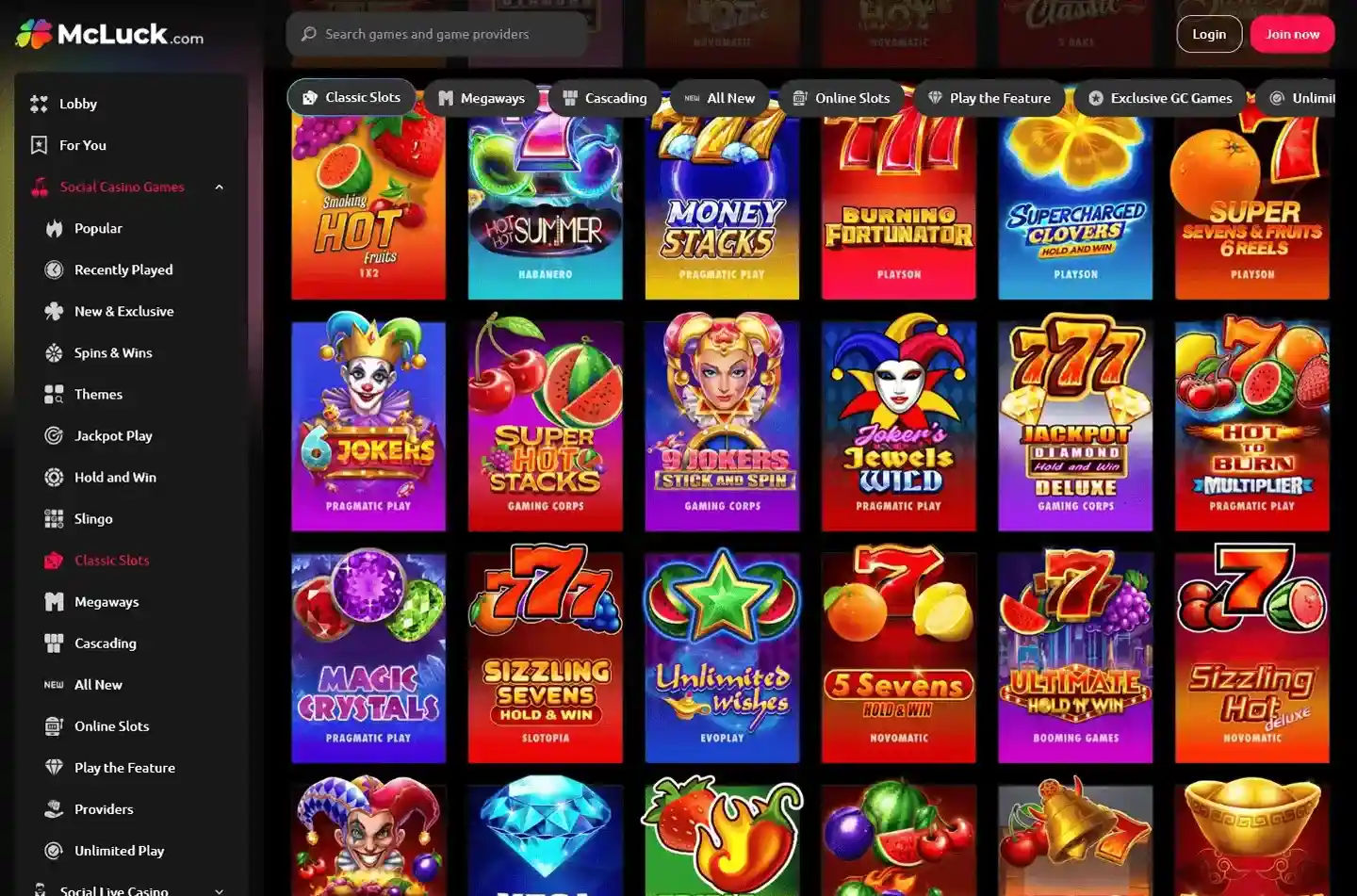 McLuck Casino screenshot 2