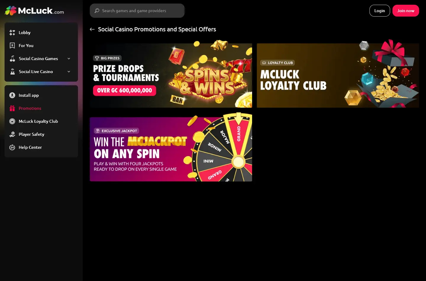 McLuck Casino screenshot 3