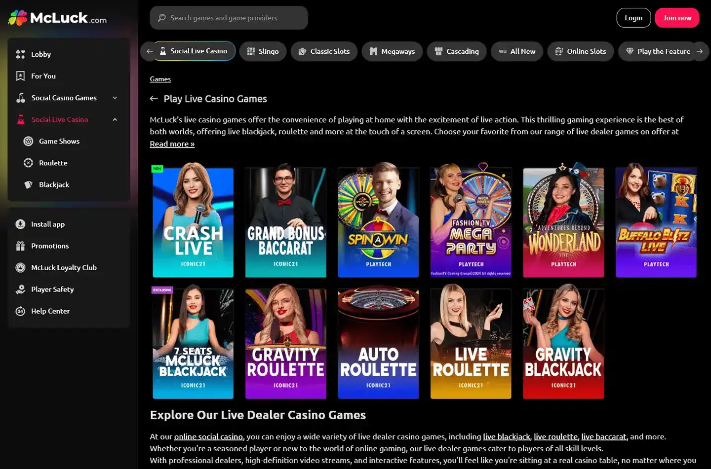 McLuck Casino screenshot 4